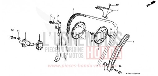 CHAINE A CAMES/TENDEUR (1) CBR600FP de 1993